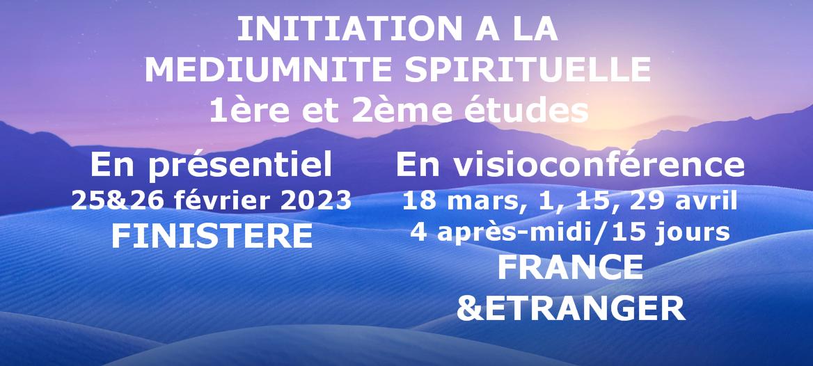 Initiation à la médiumnité spirituelle Kergleus ou Saint-Pol-de-Léon février 2023 1ère et 2ème études